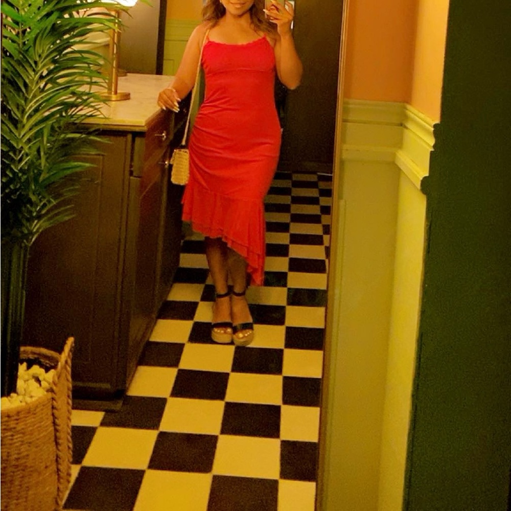 Red Asymmetrical Dress